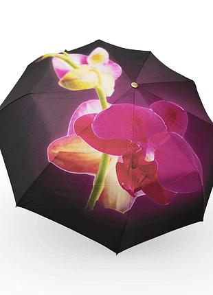 Жіноча парасоля-автомат rain flowers 9 спиць карбон подарункова упаковка r01070f8