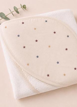 Полотенце-уголок детский baby comfort сердечки бежевый 75*75 см