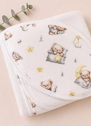 Рушник-куточок дитячий baby comfort сплячі ведмедики 75*75 см