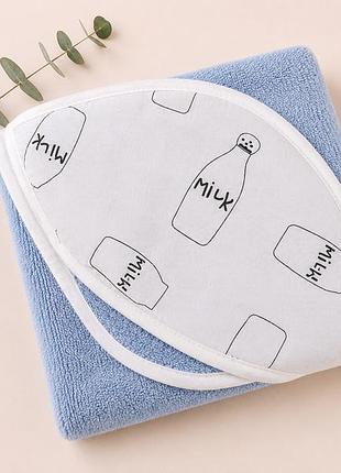 Полотенце-уголок детский baby comfort бутылочки milk 75*75 см