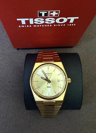 Годинник tissot prx 35 мм. золотий