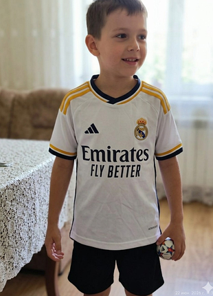 Футболка adidas real madrid home 2023/24 дитяча біла aeroready