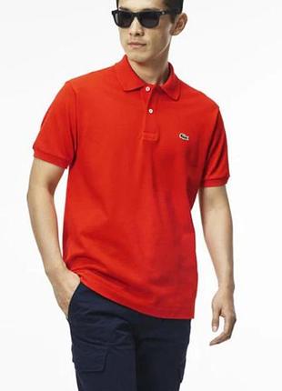 Оригінальне чоловіче поло lacoste / розмір 6 (xl-xxl) / насичений червоний колір.