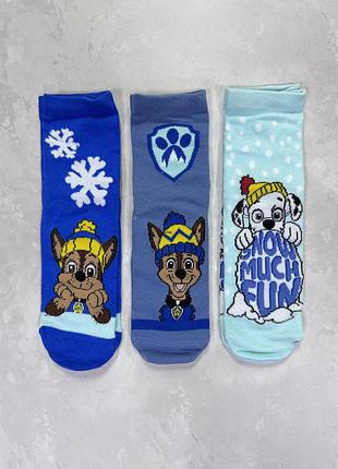 Шкарпетки дитячі високі paw patrol 31-34 набір 3 пари бавовна