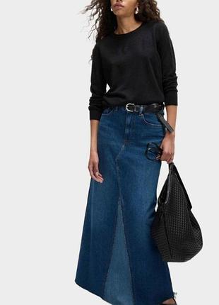 Синя джиснова якісна міді максі спідниця юбка джинс marks&spencer s