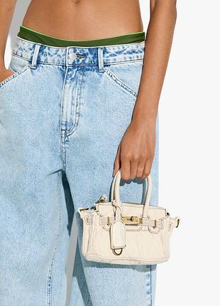 Сумка parfois canvas mini bag у стилі hermès birkin