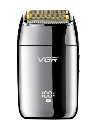 Профессиональный шейвер vgr v-399 silver, беспроводная электробритва, бритва триммер для бороды
