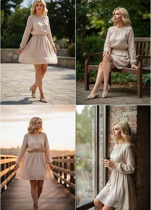 Сукня жіноча primark бежева/кава легка m-2xl
