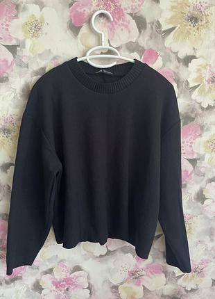 Чорний лонгслів р.s zara