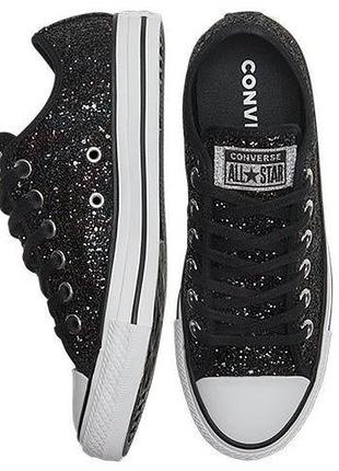 Кеди converse chuck taylor all star low 'glitter shine - black'