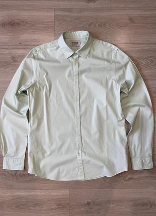 Стильна сорочка scotch & soda amsterdam — slim fit (нідерланди) мятна світло зелена l