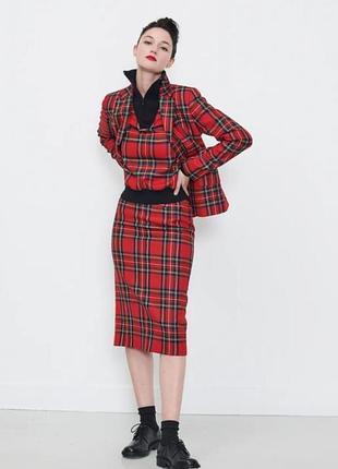 Шерстяная юбка agnès b. paris в шотландскую клетку (оригинал, made in  Джонс)