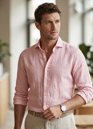 Сорочка\рубашка massimo dutti linen checked slim fit shirt