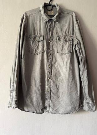 Мужская рубашка jack &amp; jones vintage / хлопковая рубашка на кнопках (размер xl)