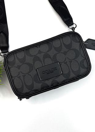 Мужская сумка-мессенджер coach new york черного цвета