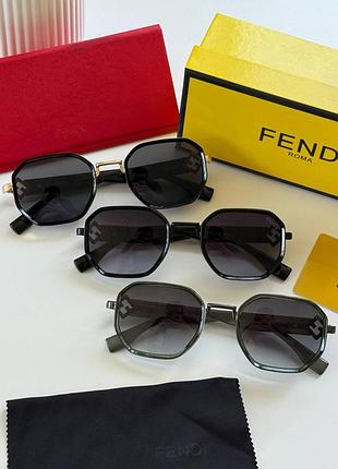 Окуляри сонцезахисні жіночі fendi оправа: металева лінзи: полікарбонат захист: uv400 серветка мішечок коробочка на літо темні стильні модні