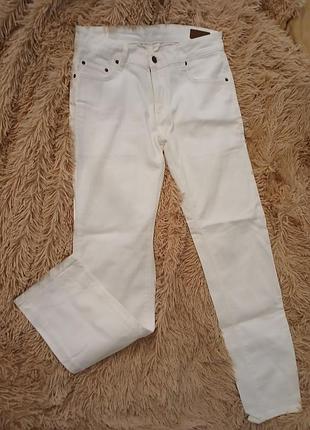 Женские стильные белые джинсы узкие 100% cotton