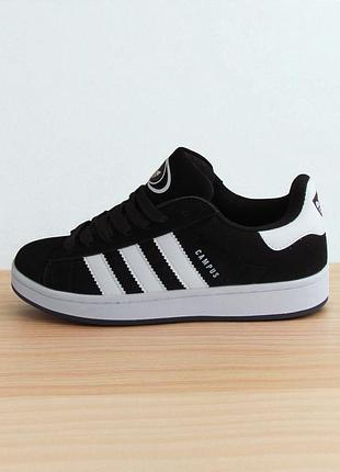 Кроссовки adidas campus black, адидас кампус черные (0106)