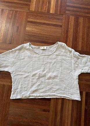 Новa льнянa жіночa укорочена сохо оверсайз блуза топ вільного крою (oversized crop top) від бренду jbl monica s-m італія 🇮🇹