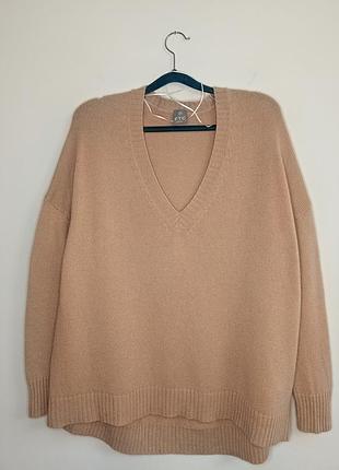 Ftc cashmere кашемировый свитер джемпер оверсайз люкс бренд нюдовый розовый пудровый бежевый размер l xl