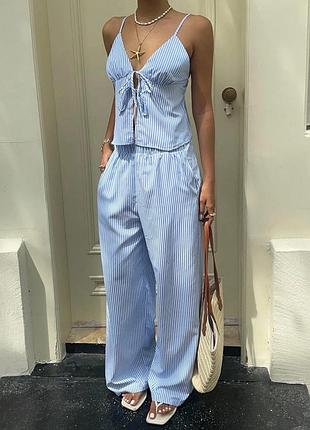 🥰 костюм у смужку штани + топ shein 2xl
