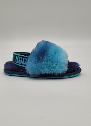 Детские тапочки-угги ugg fluff голубой градиент - оригинал