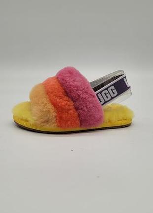 Детские тапочки-угги ugg fluff радужные - оригинал