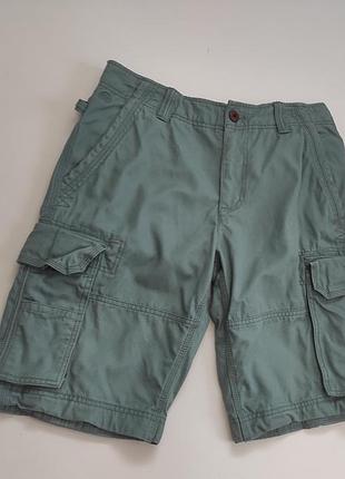 Мужские плотные коттоновые шорты карго с боковыми карманами s /m пояс 41-42 см