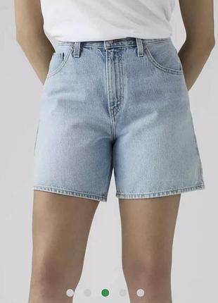 Джинсовые шорты mom с высокой талией- plus size батал -3xl