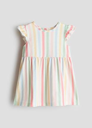 Хлопковое платье striped h&amp;m 9759