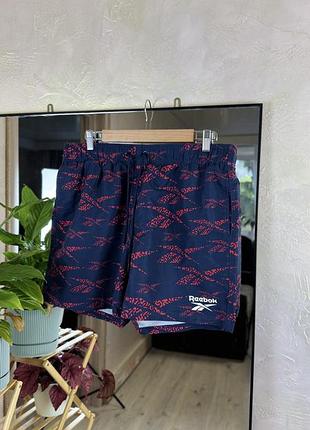 Чоловічі шорти reebok з принтом та кишенею на блискавці