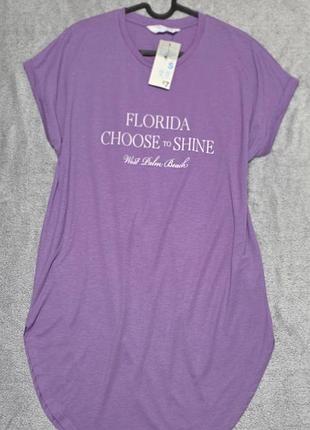 💜 футболка-платье / туника primark cares florida choose to shine 💜 размер s-m (10-12)