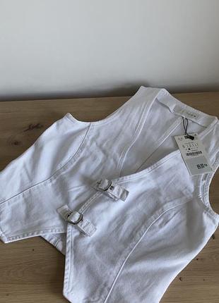 Жилет джинсовий білий zara