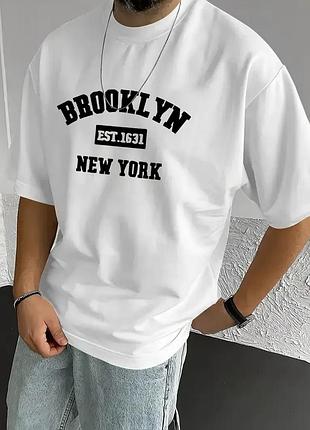 Футболка brooklyn new york est.1631 | стильна чоловіча футболка з принтом