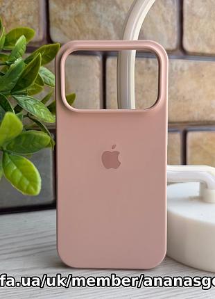 Чохол silicone case iphone 17 pro пудровий силіконовий чохол iphone 17 про з мікрофіброю закритий низ