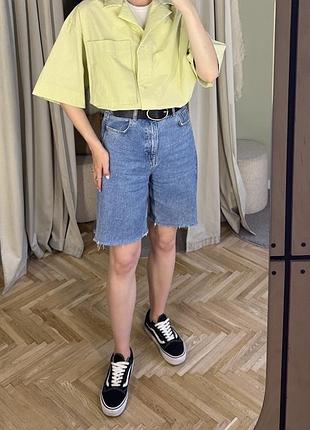 Жіночі  джинсові бермуди zara (модель the 90’s) синього кольору 36 розмір