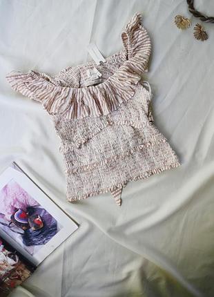 Брендовый хлопковый топ блуза anthropologie