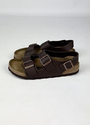 Шкіряні босоніжки сандалії birkenstock milano чоловічі коричневі оригінал розмір 42 / 27 см
