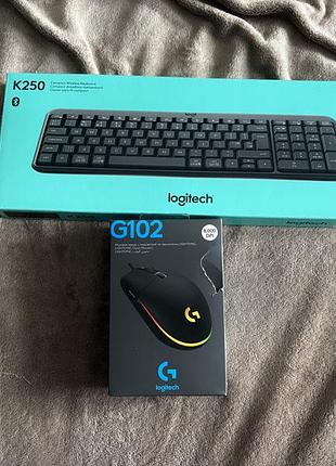 Мишка logitech g102 + клавіатура k250