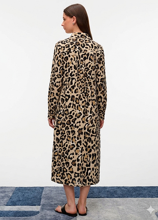 ​🐆 легка подовжена сукня-сорочка з леопардовим принтом від lc waikiki,  l/xl