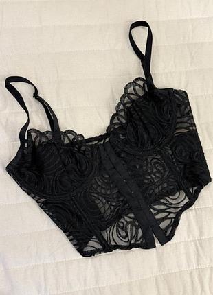 Топ бюстье for love and lemons victoria's secret кружевной корсет бюстгальтер лиф корсаж топик