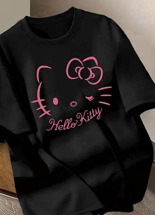Жіноча футболка з принтом hello kitty ( футболка жіноча хеллоу кітті )