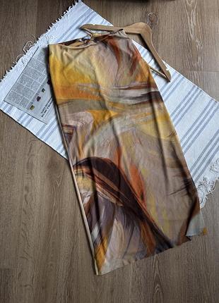 Спідниця міді в принт zara