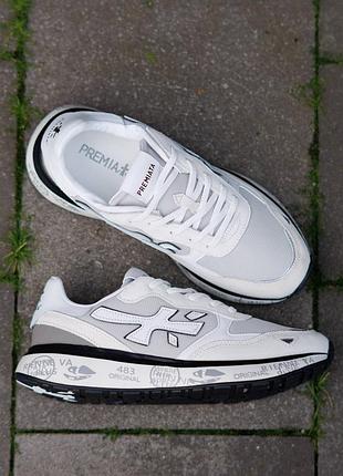 Р.41-45 кроссовки premiata moerun white grey black pr014