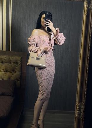 🌸 розовое летнее платье в цветок