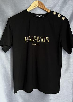 Жіноча чорна футболка balmain