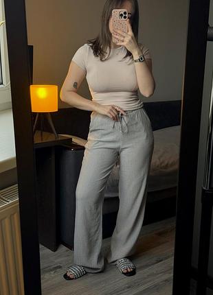 Легкі брюки з жатої тканини zara
