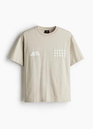Чоловіча футболка loose fit із принтом h&m