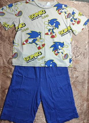 Костюм с шортами детский летний sonic на мальчика 6-7 года