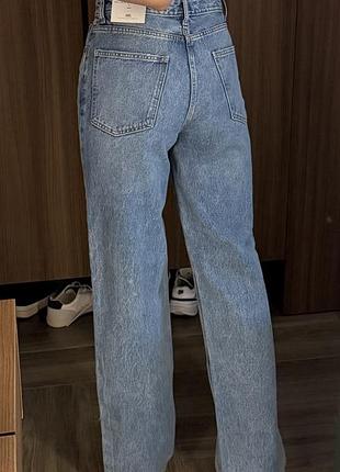 Блакитні сині жіночі прямі джинси zara висока посадка нові